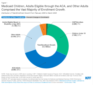 graph showing percentages of enrollment in Medicaid